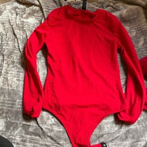 Windsor Red long sleeve body suit